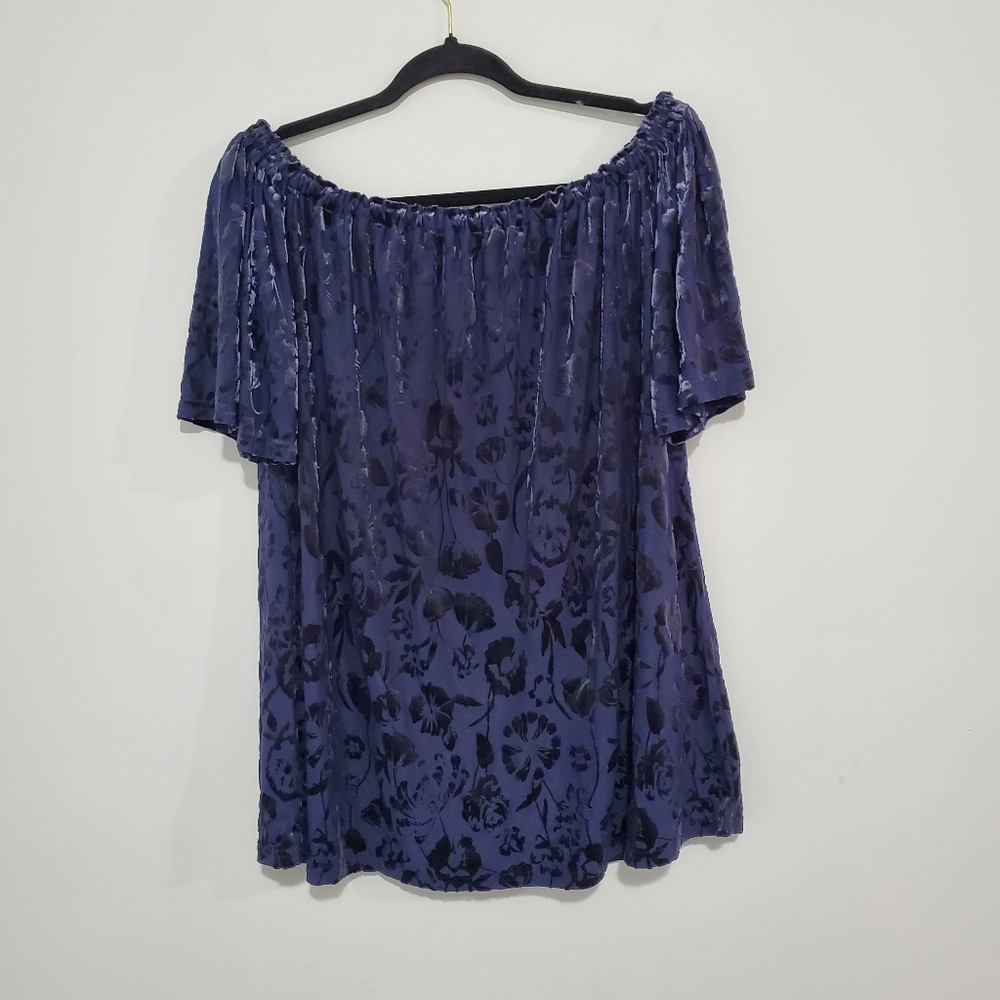 Navy Blue Grunge Whimsigoth Witchy Velvet Burnout  Mini Dress Size Medium